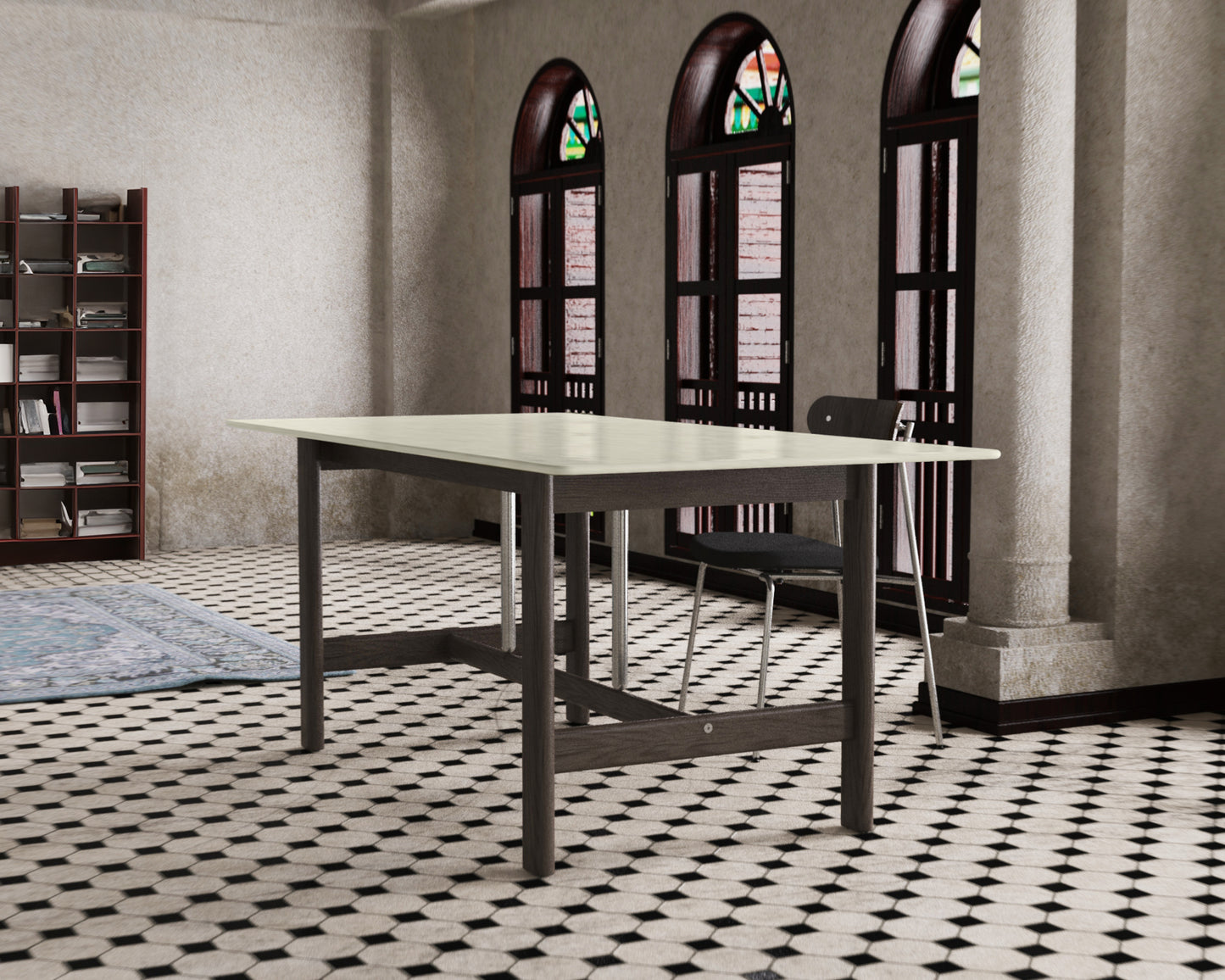 Life Marble Dining Table in Solid Ashwood Base