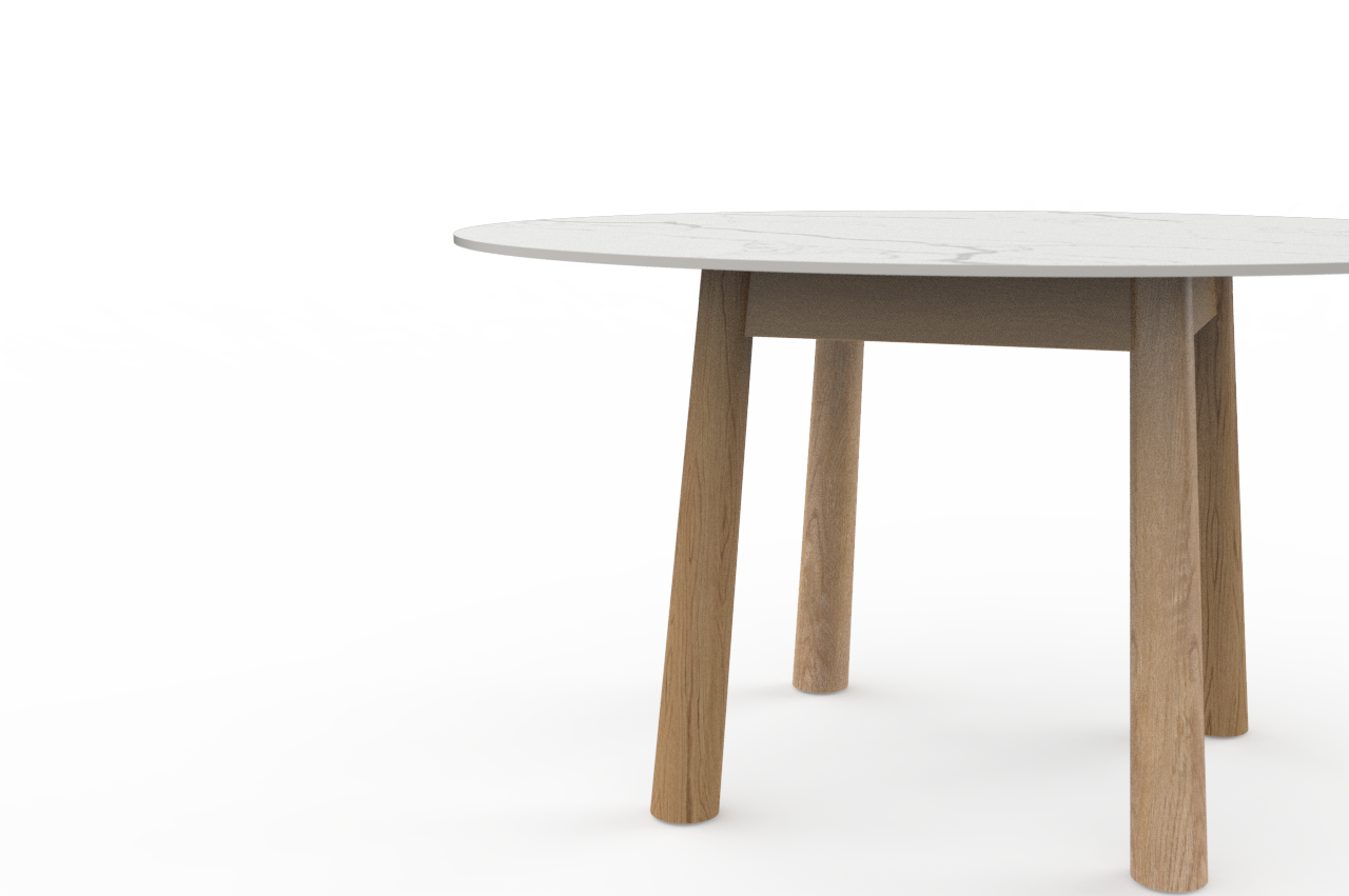 Tables Bulbul Tiong Round Dining Table in Solid Oakwood Base