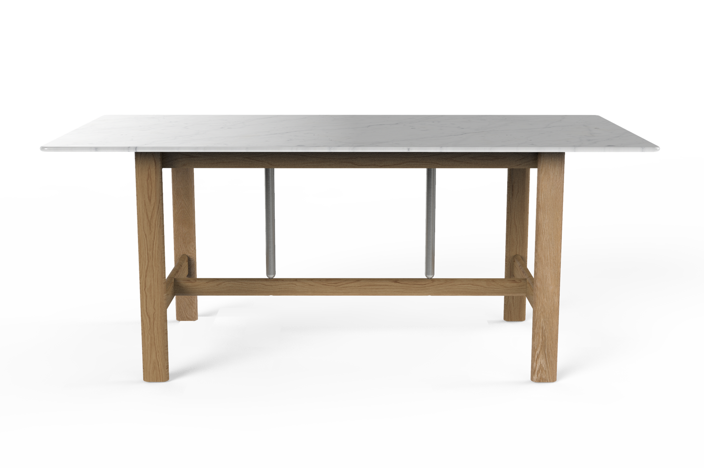 Furniture Bulbul Life Marble Dining Table in Solid Oakwood Base